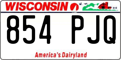 WI license plate 854PJQ