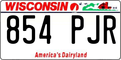 WI license plate 854PJR
