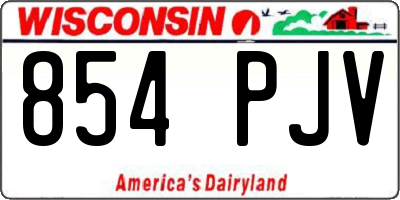 WI license plate 854PJV