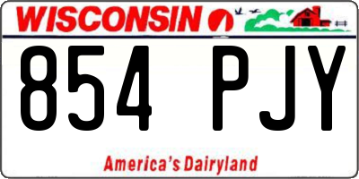 WI license plate 854PJY