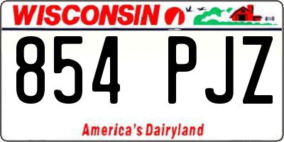 WI license plate 854PJZ