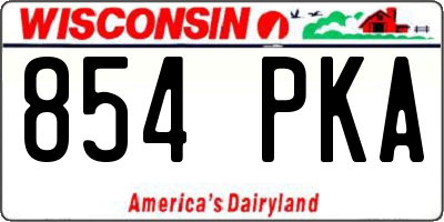 WI license plate 854PKA