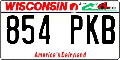 WI license plate 854PKB