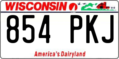 WI license plate 854PKJ