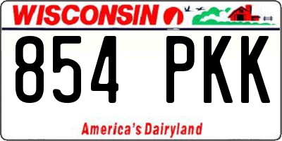 WI license plate 854PKK