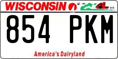 WI license plate 854PKM