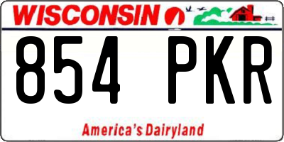 WI license plate 854PKR