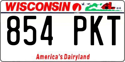 WI license plate 854PKT