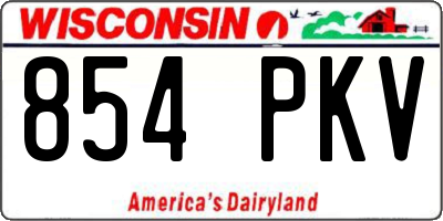 WI license plate 854PKV