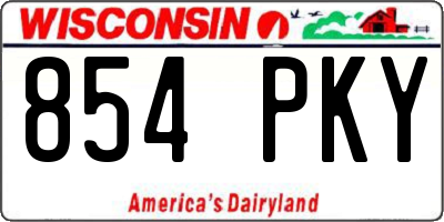 WI license plate 854PKY