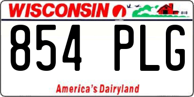 WI license plate 854PLG