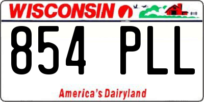 WI license plate 854PLL