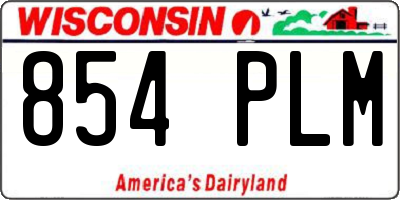 WI license plate 854PLM