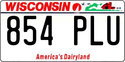 WI license plate 854PLU