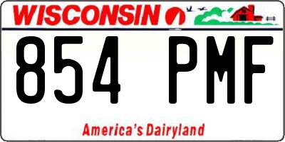 WI license plate 854PMF