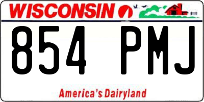 WI license plate 854PMJ