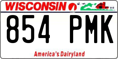 WI license plate 854PMK