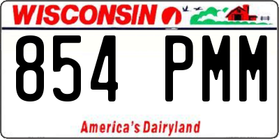 WI license plate 854PMM