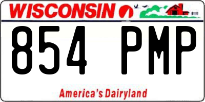 WI license plate 854PMP