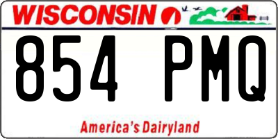 WI license plate 854PMQ
