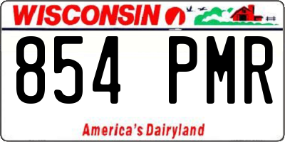 WI license plate 854PMR