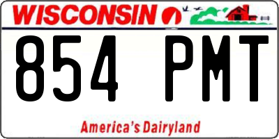 WI license plate 854PMT