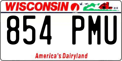 WI license plate 854PMU