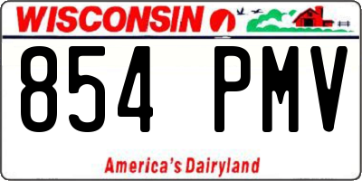 WI license plate 854PMV