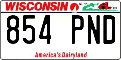 WI license plate 854PND