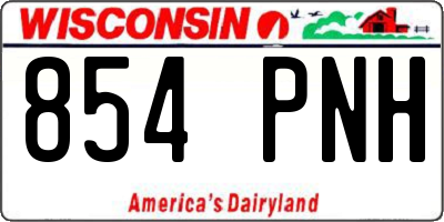WI license plate 854PNH