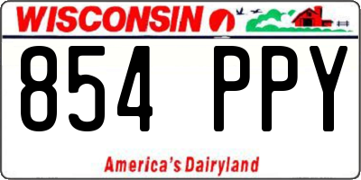 WI license plate 854PPY