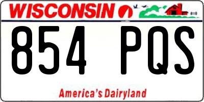 WI license plate 854PQS