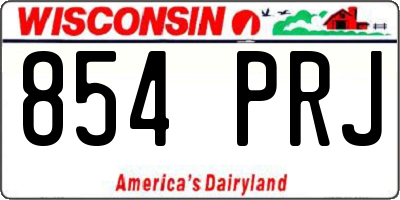 WI license plate 854PRJ