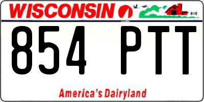 WI license plate 854PTT