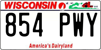 WI license plate 854PWY
