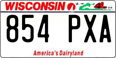 WI license plate 854PXA