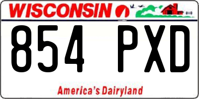 WI license plate 854PXD