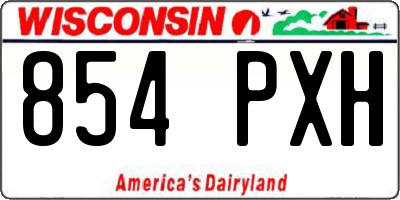 WI license plate 854PXH