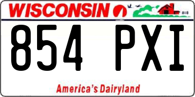 WI license plate 854PXI