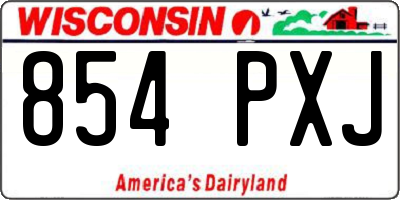 WI license plate 854PXJ