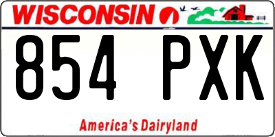 WI license plate 854PXK