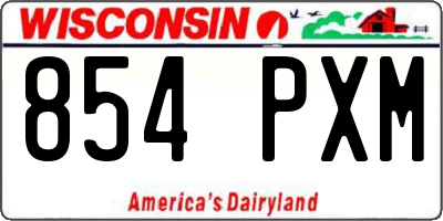 WI license plate 854PXM