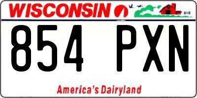WI license plate 854PXN