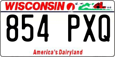WI license plate 854PXQ