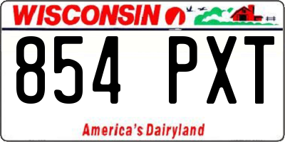 WI license plate 854PXT