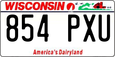 WI license plate 854PXU