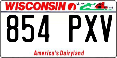 WI license plate 854PXV