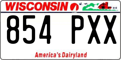 WI license plate 854PXX