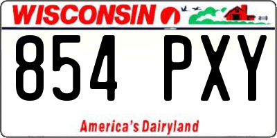 WI license plate 854PXY