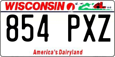 WI license plate 854PXZ